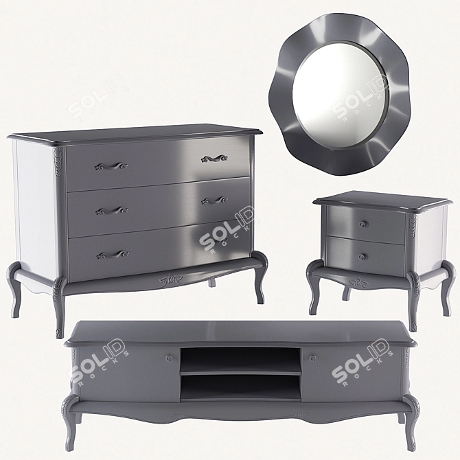 Fleuron Bedside Table 3D model image 2