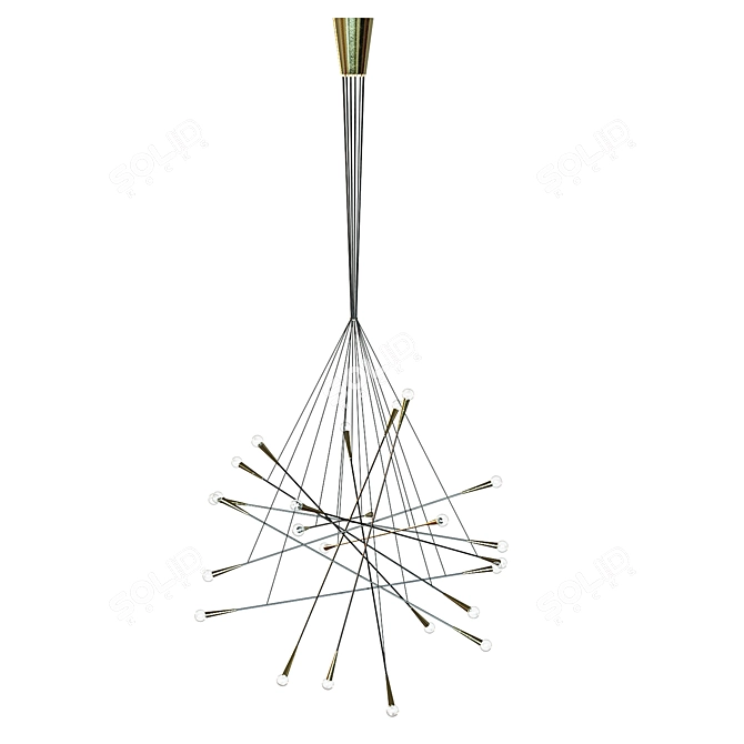 Vintage Industrial Multi Arm Chandelier 3D model image 1