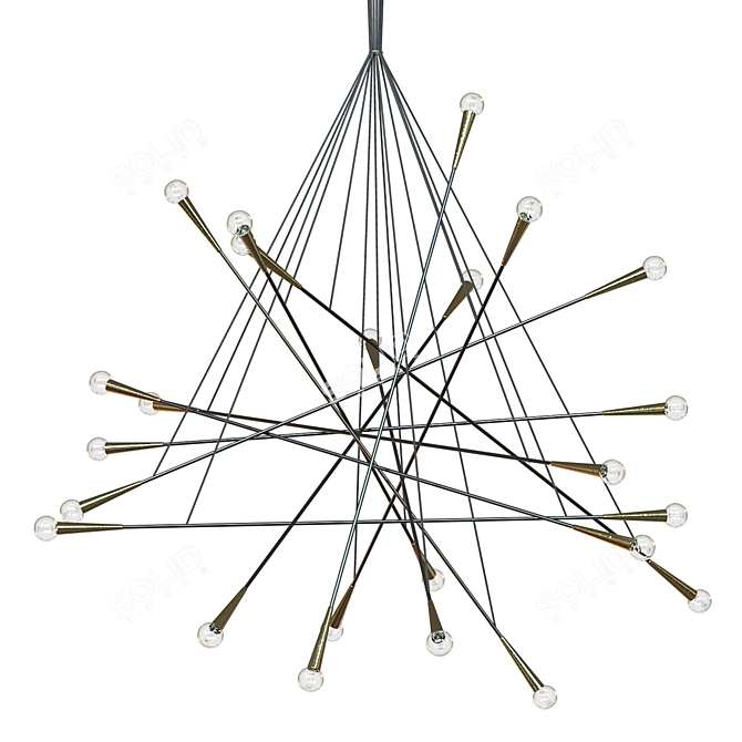 Vintage Industrial Multi Arm Chandelier 3D model image 2