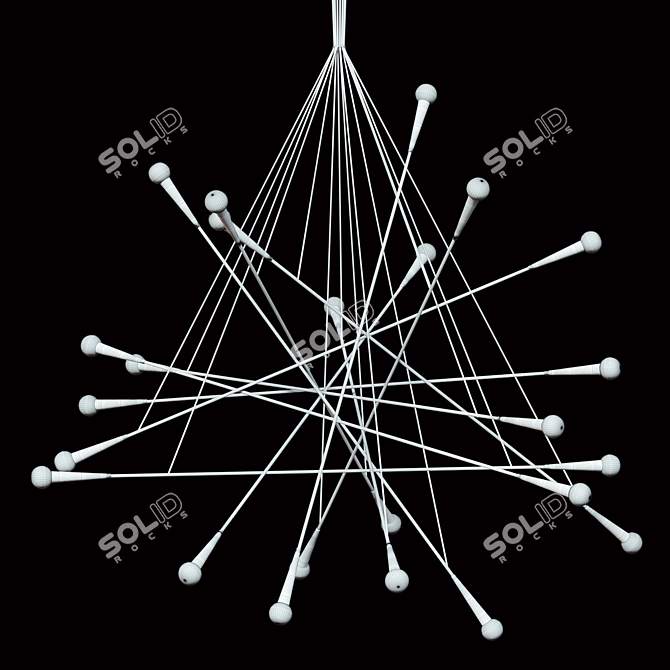 Vintage Industrial Multi Arm Chandelier 3D model image 3