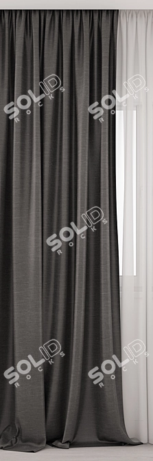 Elegant Curtains 3D Model 3D model image 2