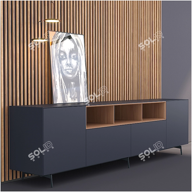 Modern Wood Sideboard: Piure Nex 3D model image 1