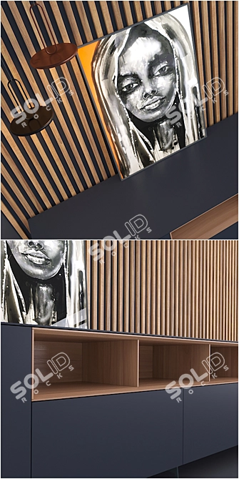 Modern Wood Sideboard: Piure Nex 3D model image 2