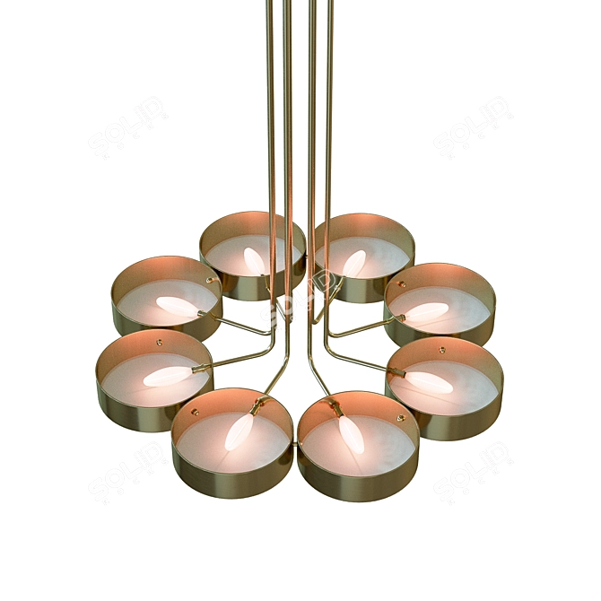 Italian Circle Pendant: Elegant and Timeless Lighting 3D model image 2