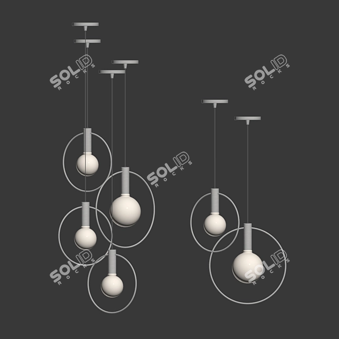 Aura Radial Cluster Pendant Lights 3D model image 2