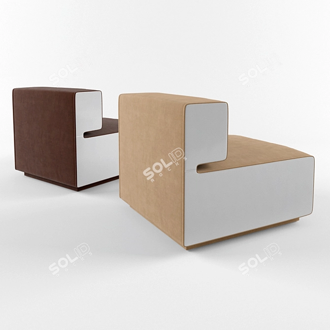 Pierre Cardin Lounge Chair Set 3D model image 2