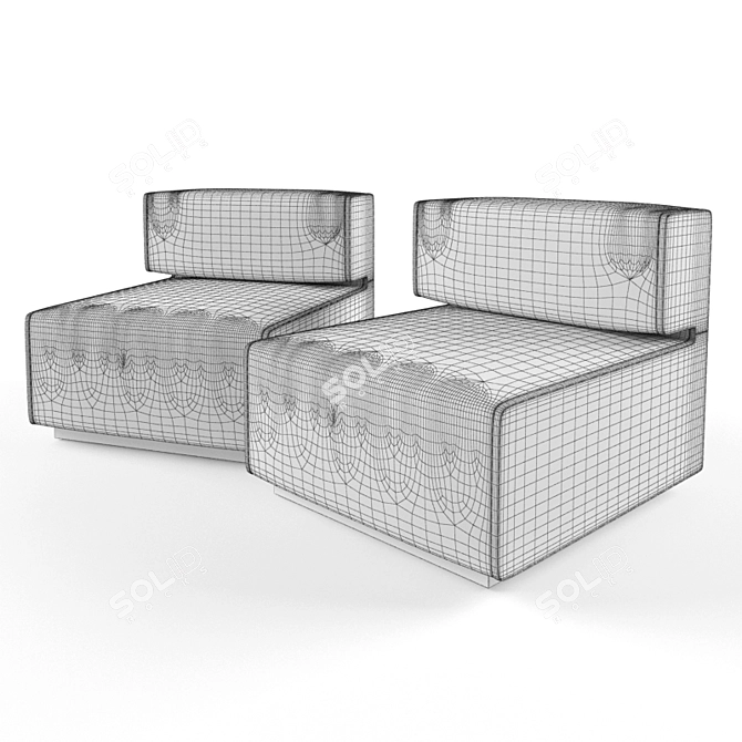 Pierre Cardin Lounge Chair Set 3D model image 3