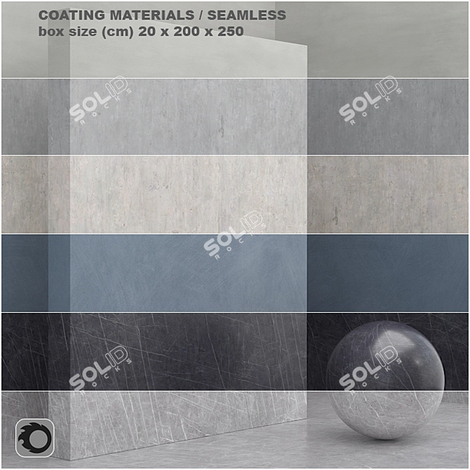 6 Seamless Materials: Coating, Stone, Plaster - Set 30 3D model image 1