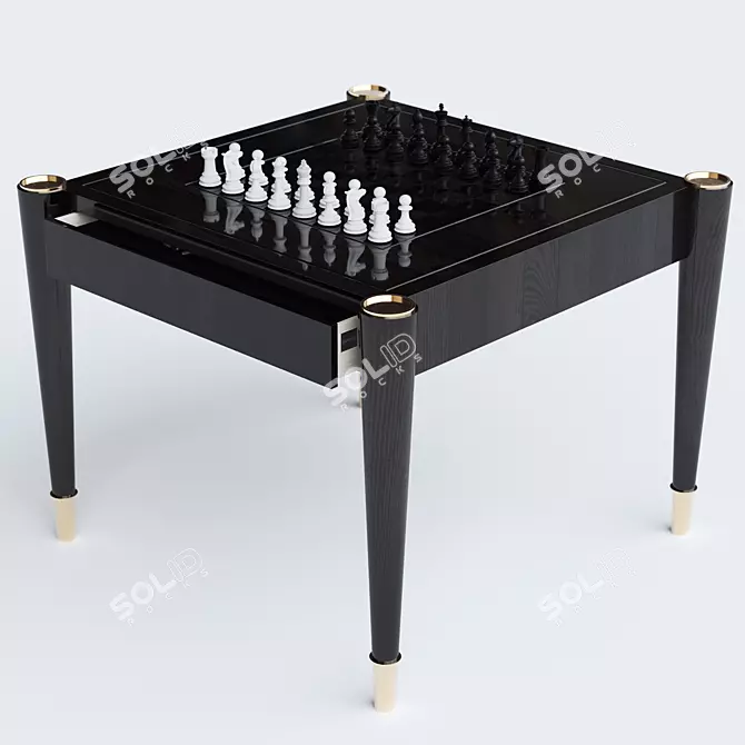 Davidson Aldridge Games Table: Handmade Luxury 3D model image 1