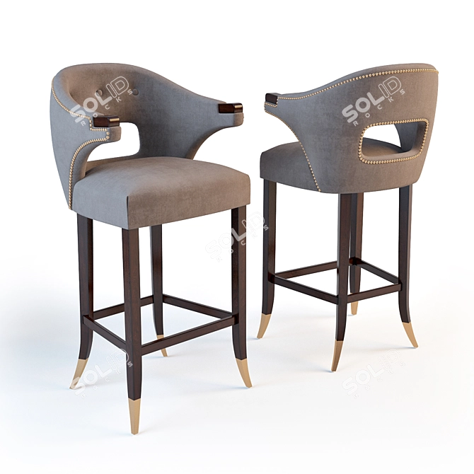 NANOOK Counter Stool - Brabbu Upholstered Bar Chair 3D model image 1