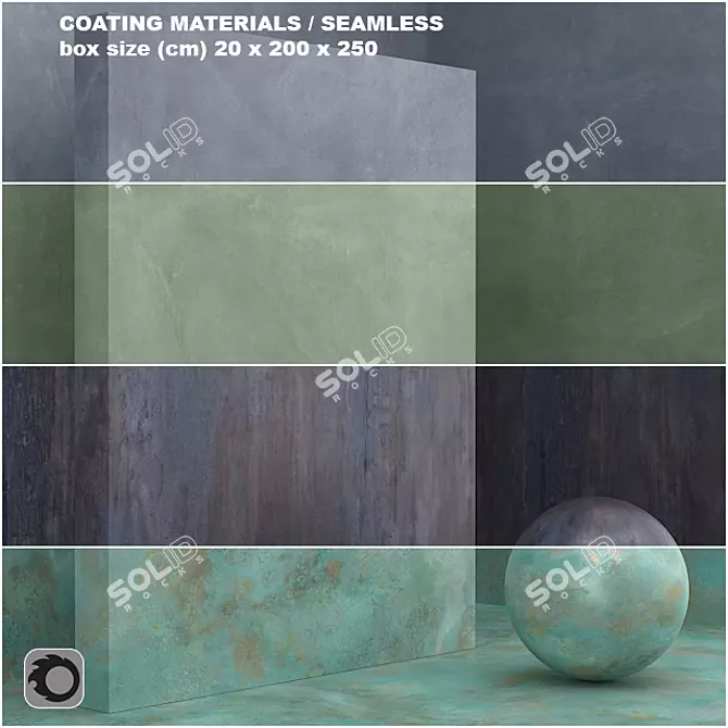 Seamless 4 Material Coating Set 3D model image 1