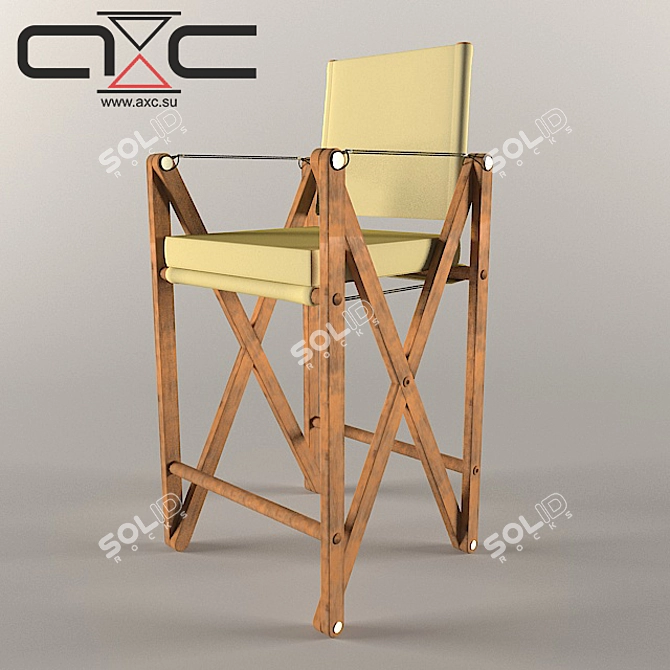 Modern Wooden Bar Armchair AS-14 3D model image 1