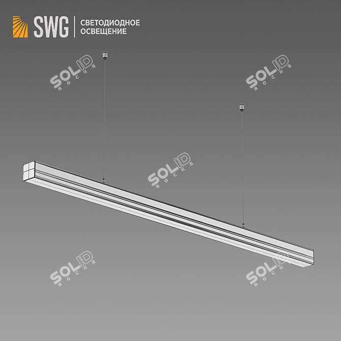 Sleek Aluminum LED Profile 3D model image 2