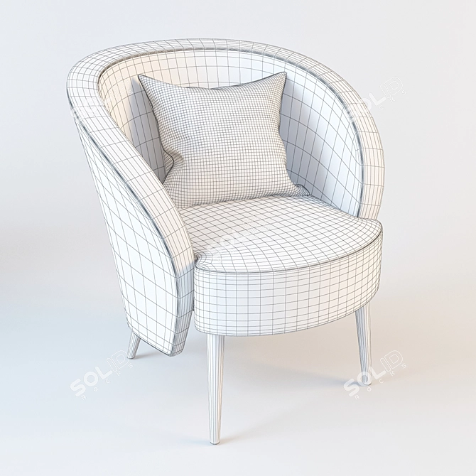 Elegant Emerald Armchair 3D model image 3