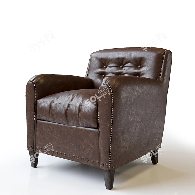 Title: Sleek Hyde Leather Club Chair 3D model image 1