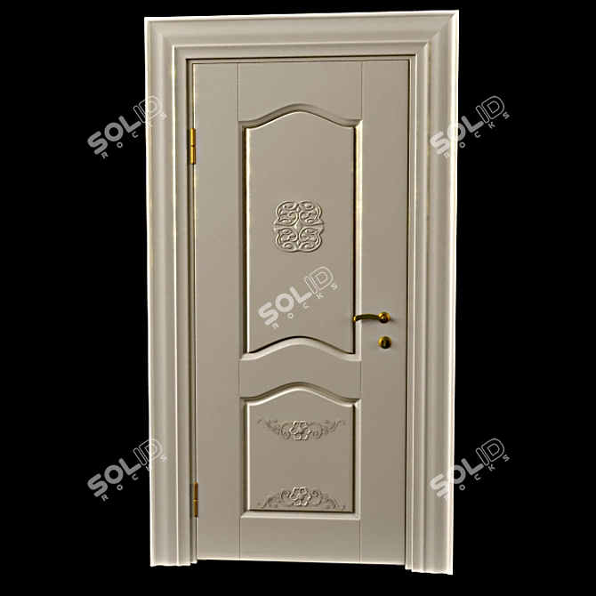 Classic Wooden Door 3D model image 1