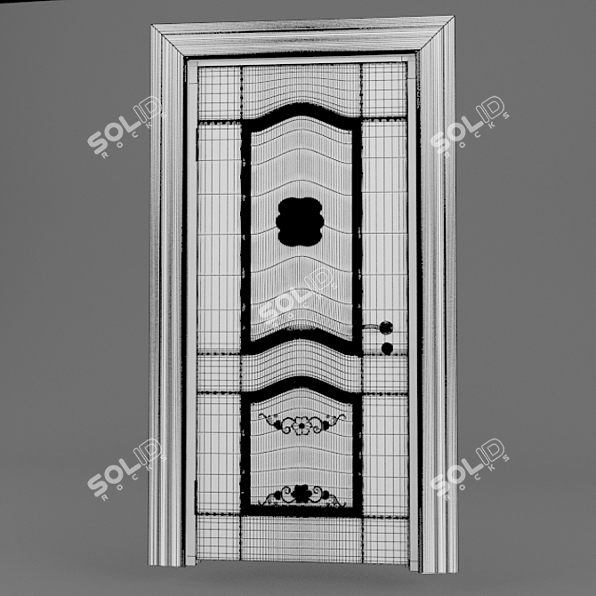 Classic Wooden Door 3D model image 2