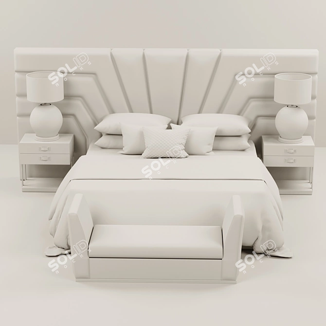 Minimalist Bedroom Set 3D model image 2