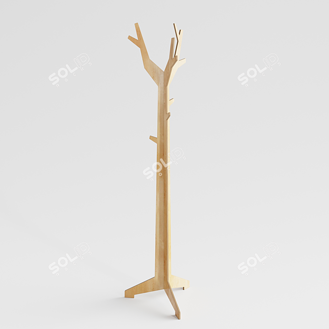 Plywood Tree Hook 3D model image 1