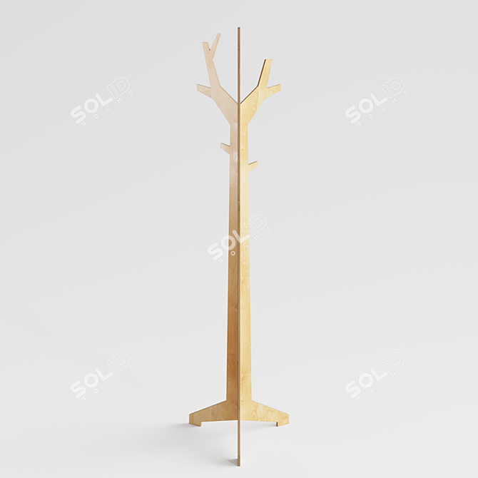 Plywood Tree Hook 3D model image 2