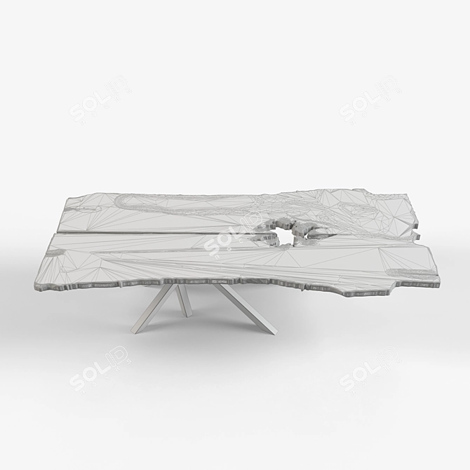Natural Wood Dining Table 3D model image 3