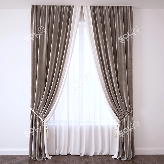 Elegant Drapery for Your Home 3D model image 1