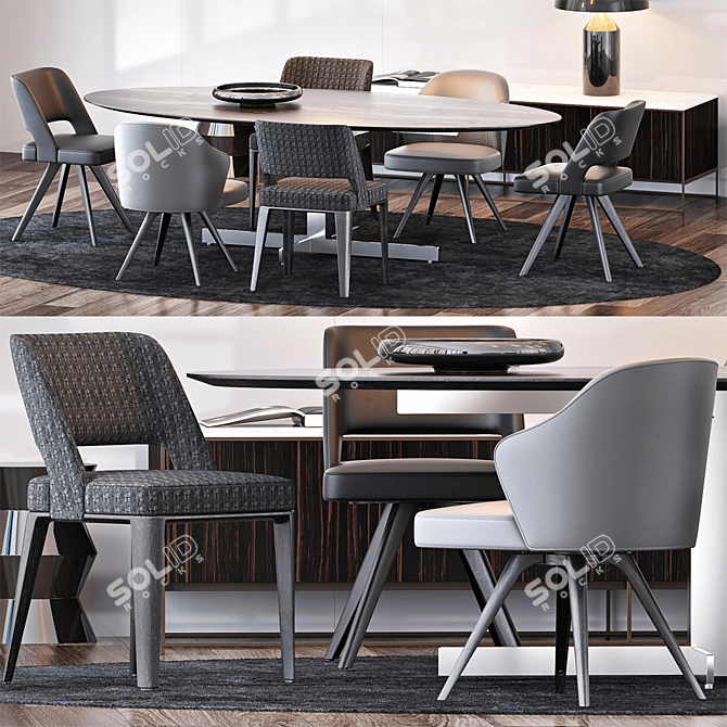 Modern Italian Furniture Set 3D model image 1