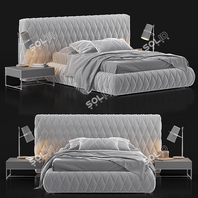 Title: Elegant Altrenotti Sonetto Bed Set 3D model image 2