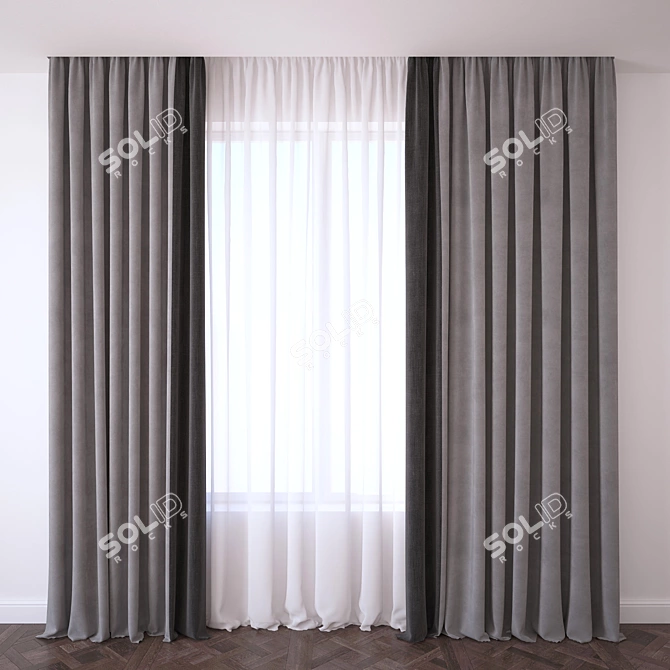 Elegant Drapery: Enhance Your Space 3D model image 1