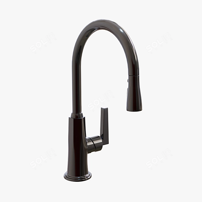 Elegant Jeton Pull-Down Faucet 3D model image 1