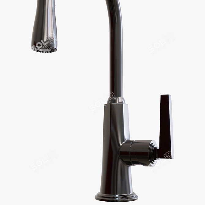 Elegant Jeton Pull-Down Faucet 3D model image 2