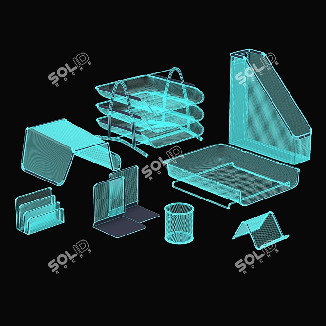 Sleek Stationery Set - Perfect for Office or School 3D model image 2
