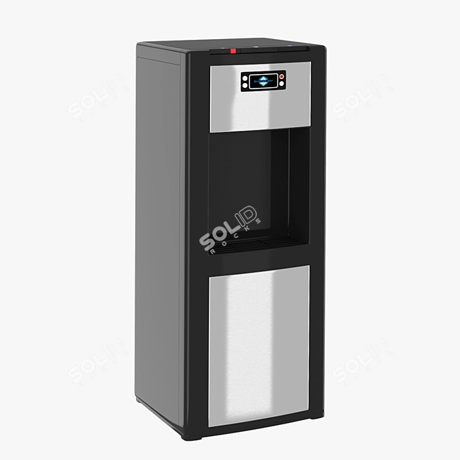 Chilled Elegance: Stainless Steel Water Dispenser 3D model image 1