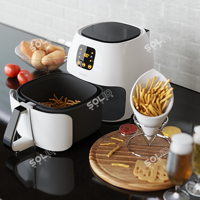 Versatile Philips XL Multichoke: Bake, Fry, Grill & Roast 3D model image 2