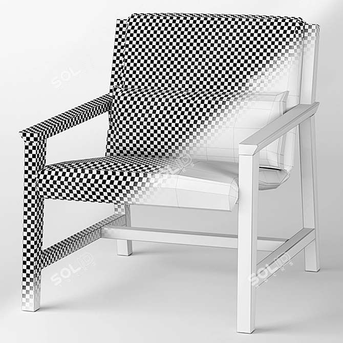 Modern Black Leather Chair 3D model image 3