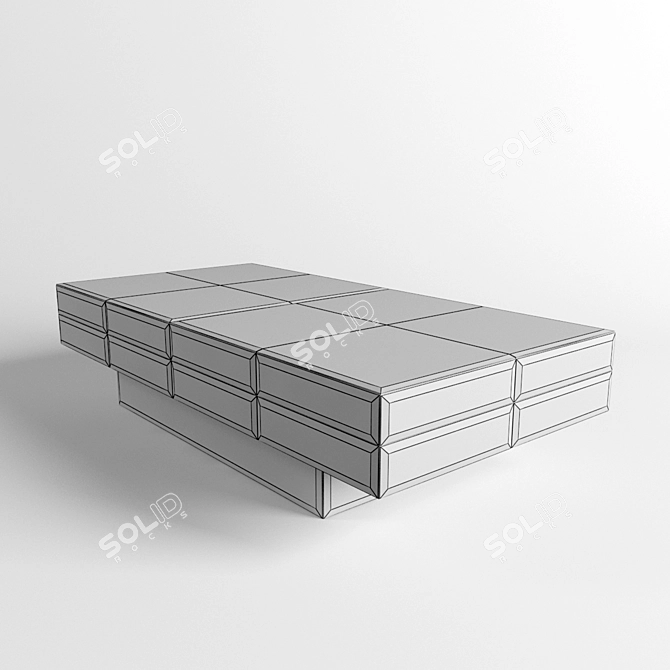 Streamline Glass Low Table 3D model image 3