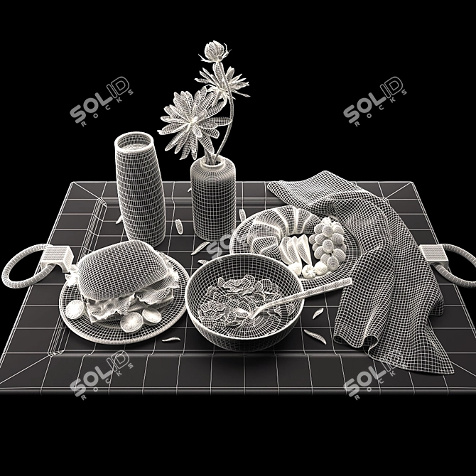 Served Breakfast Tray 3D model image 3