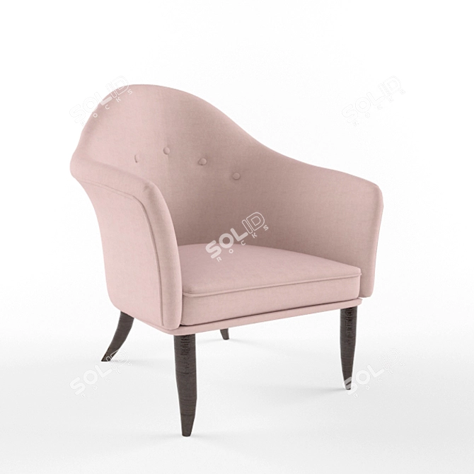 Cozy Beige Armchair 3D model image 1