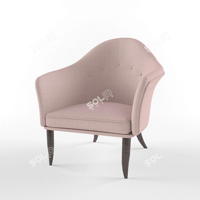 Cozy Beige Armchair 3D model image 2