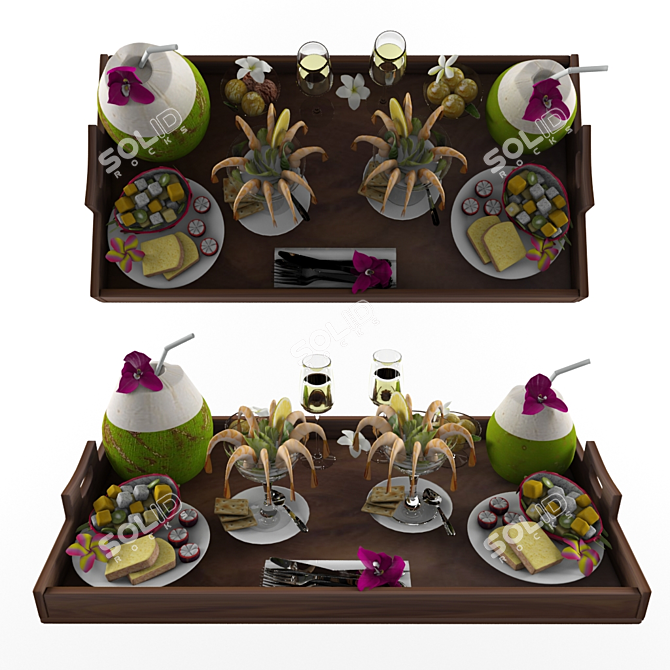 Tropical Breakfast Delight 3D model image 2