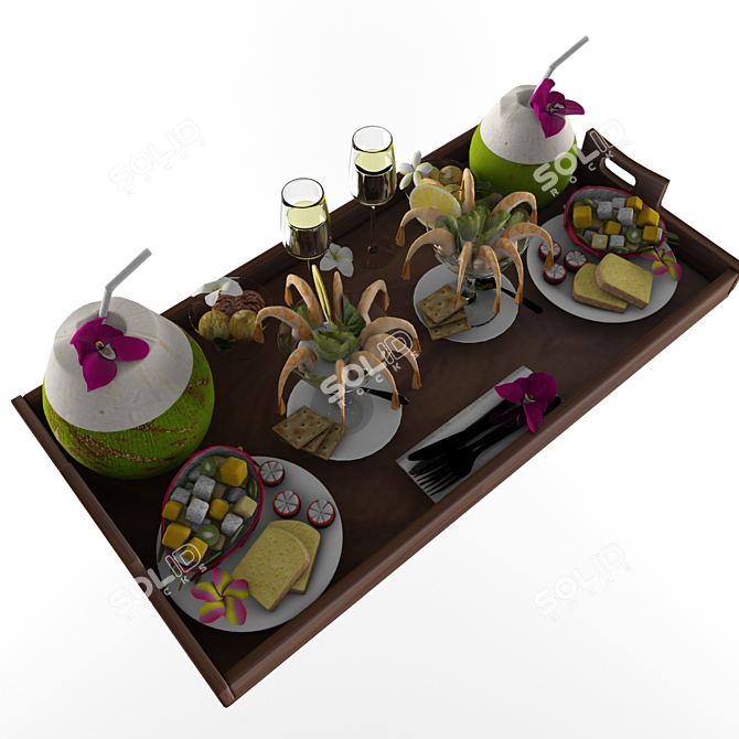 Tropical Breakfast Delight 3D model image 3