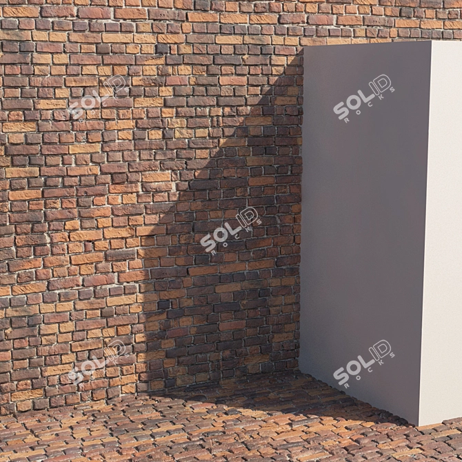 Aged Brick Masonry Material 3D model image 3