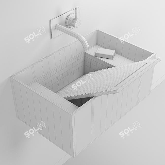 Elegant Utility: Meg11 Ceramic Washbasin 3D model image 3