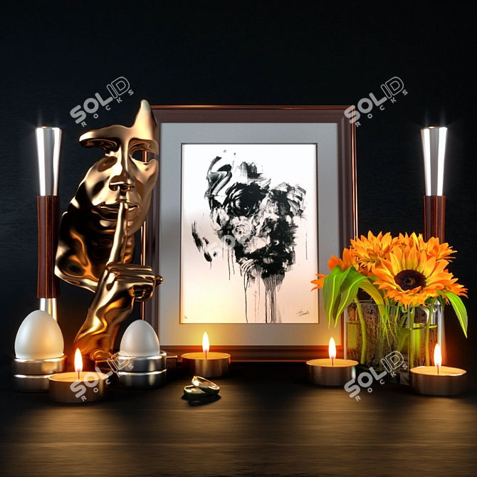 Elegant Home Décor Set 3D model image 1