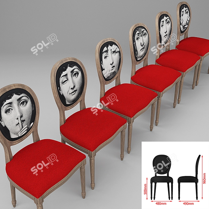 Fornasetti Chair - Elegant and Timeless 3D model image 2