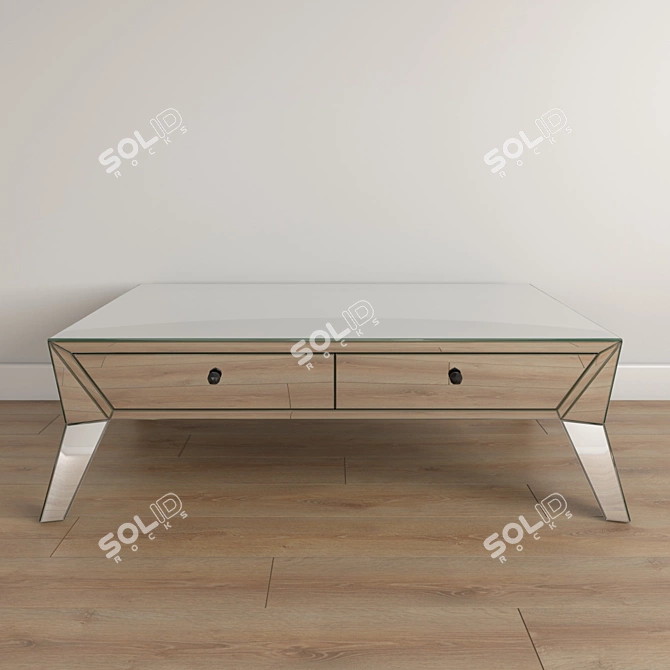 Glam Mirrored Coffee Table: Futuristic Elegance 3D model image 2