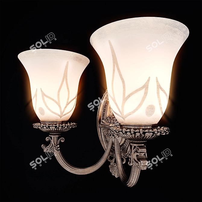 Handcrafted Amber Glass Wall Sconce 3D model image 2