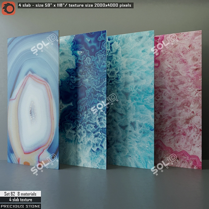 Luxury Stone Slab Set 62 - High Resolution Texture & CORONA Renderer 3D model image 1