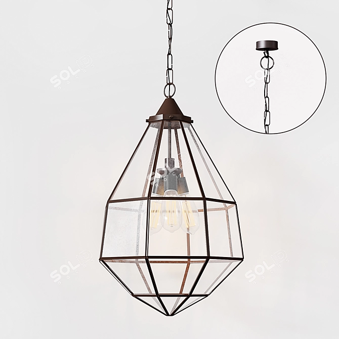 Austen Collection Suspension Lamp 3D model image 1