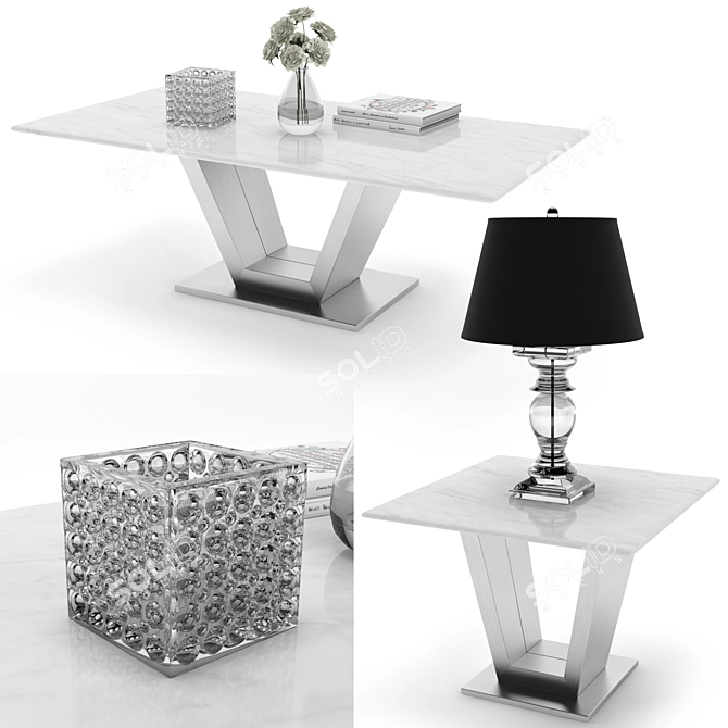 Stylish Port Coffee Table - Elegant Functionality 3D model image 1